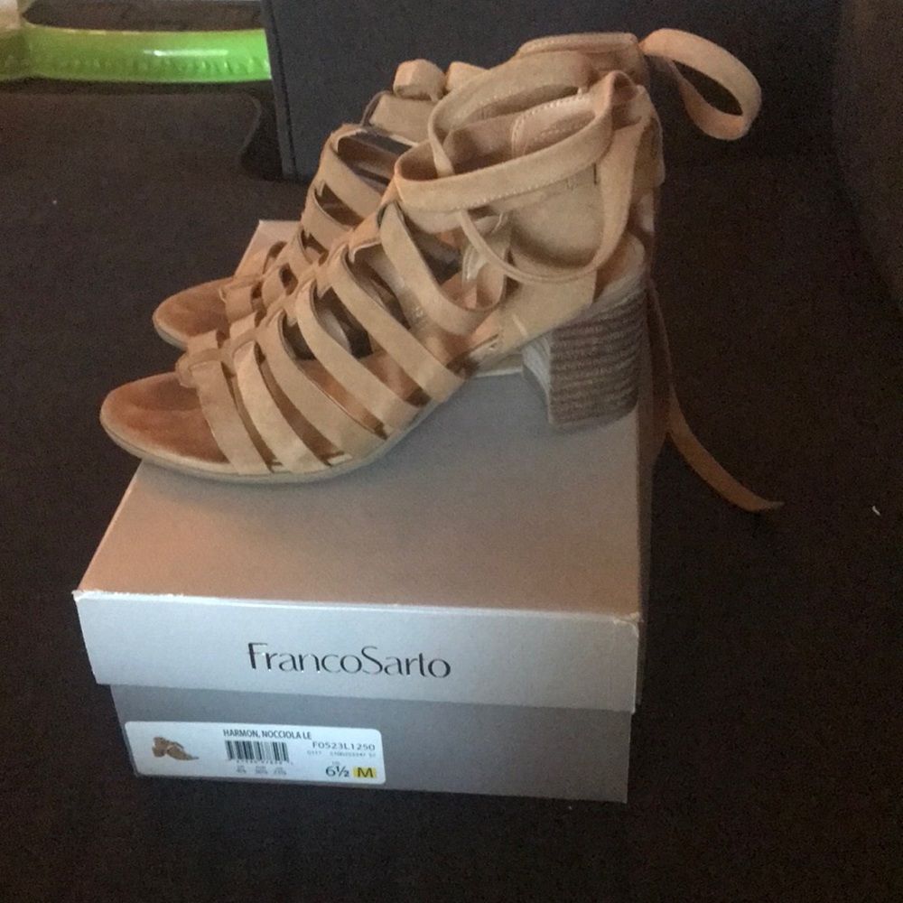 Franco Sarto Suede Harmon gladiator sandals